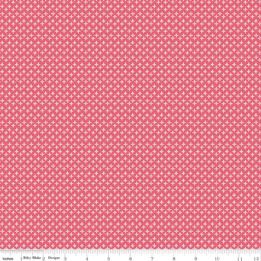 Calico Daisy Tearose C12852-Tearose by Lori Holt Sold by 1/2 Yard Increments