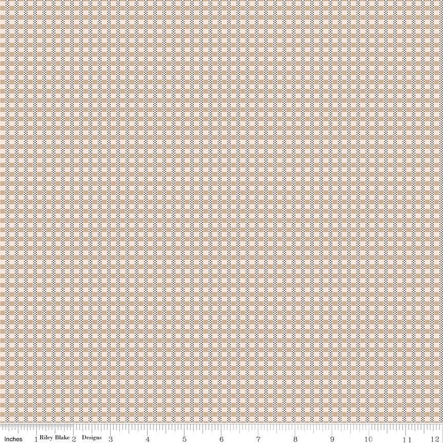 Calico Fence Teadye C12855-Teadye by Lori Holt Sold by 1/2 Yard Increments