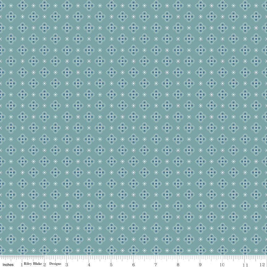 Calico Polka Dot Alpine C12845-Alpine by Lori Holt Sold by 1/2 Yard Increments