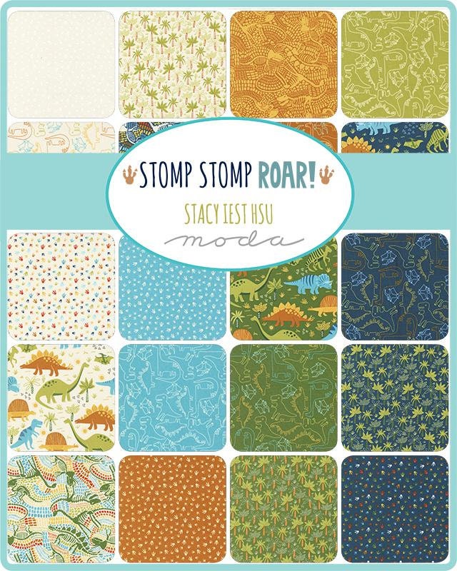 Stomp Stomp Roar 2.5" Mini Charm 20820MC By Stacy Iest Hsu for Moda Fabric bin 68