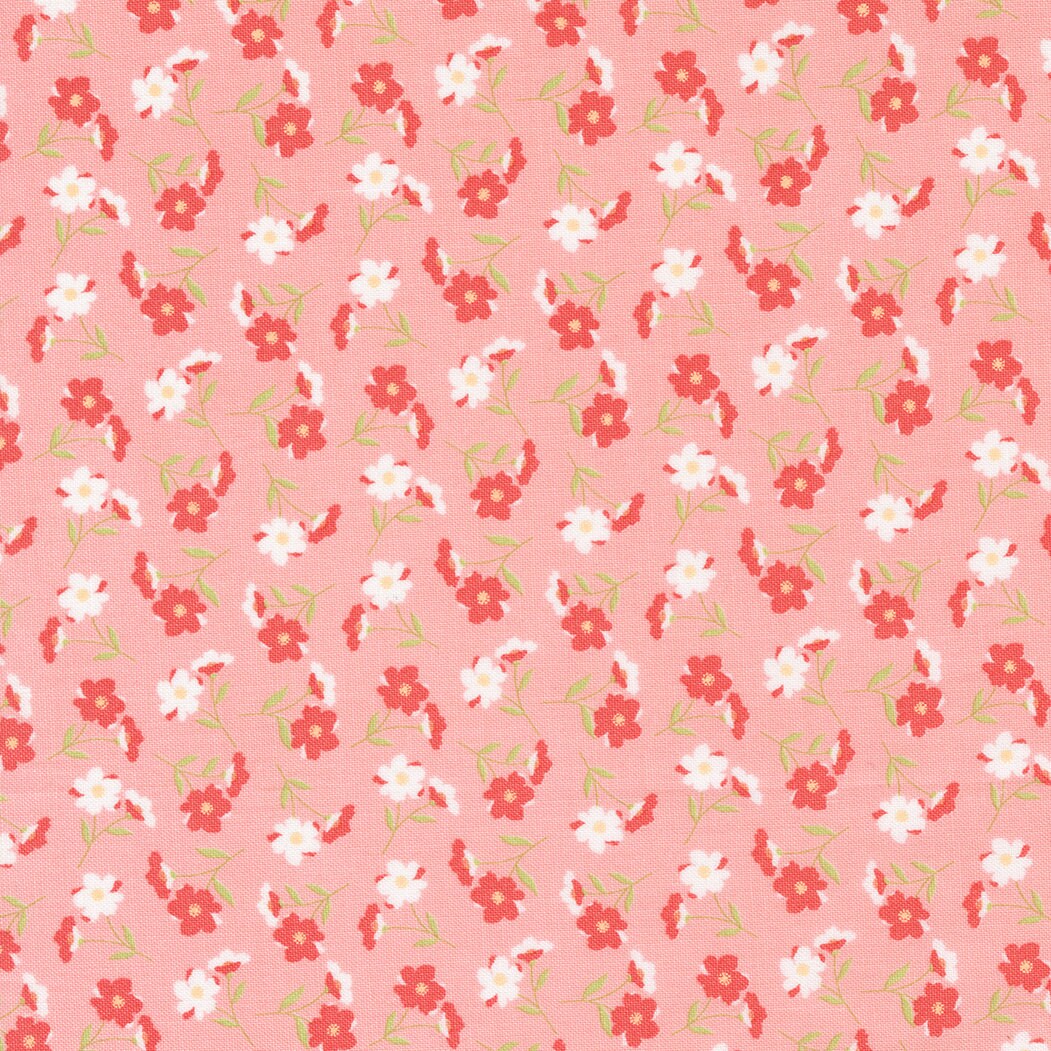 Sunwashed Windflower Toss Carnation Yardage 29162-22 by Moda Fabrics Sold in 1/2 yard increments cut continuously