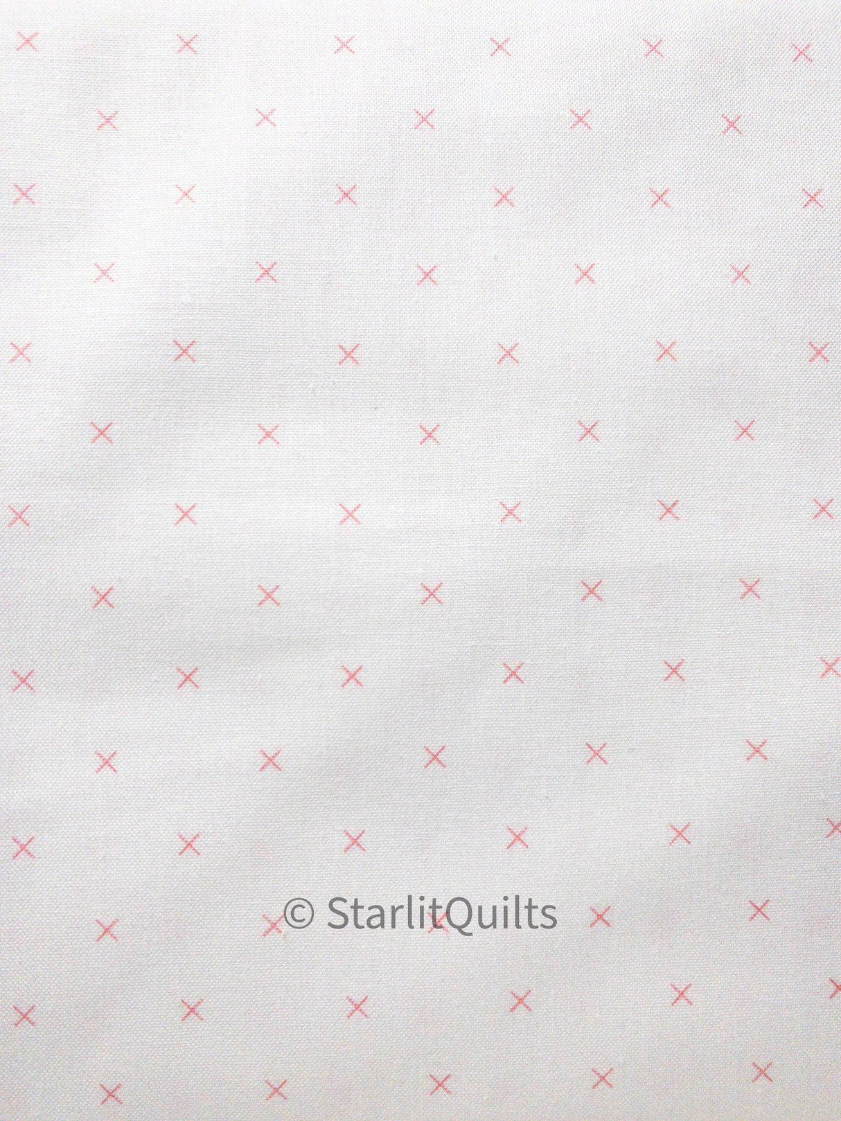 Bee Cross Stitch Coral Yardage - C747-Coral by Lori Holt of A Bee in My Bonnet for Riley Blake Designs