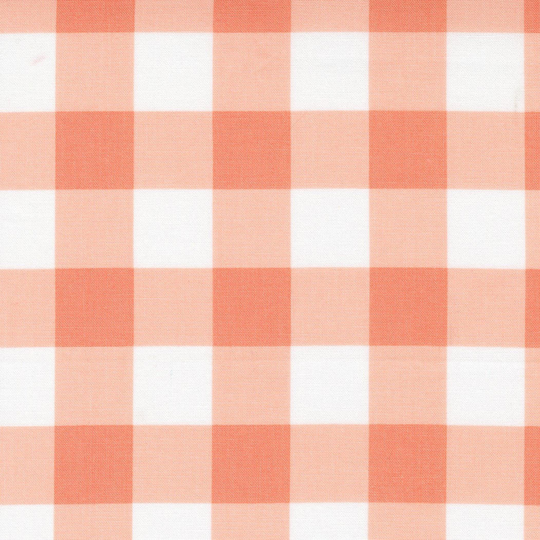 Sunwashed Check Coral Yardage 29165-18 by Moda Fabrics Sold in 1/2 yard increments cut continuously