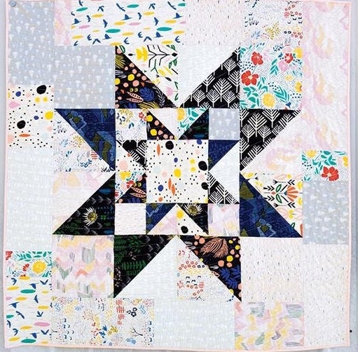Double Star Quilt Printed Pattern by Fancy Tiger Craft FTC S002 pattern includes 2 sizes, baby and queen