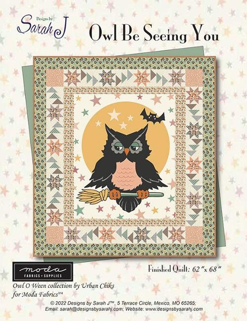 Owl Be Seeing You Printed Quilt Pattern DSJ 2150 by Sarah Jane 62" x 68"