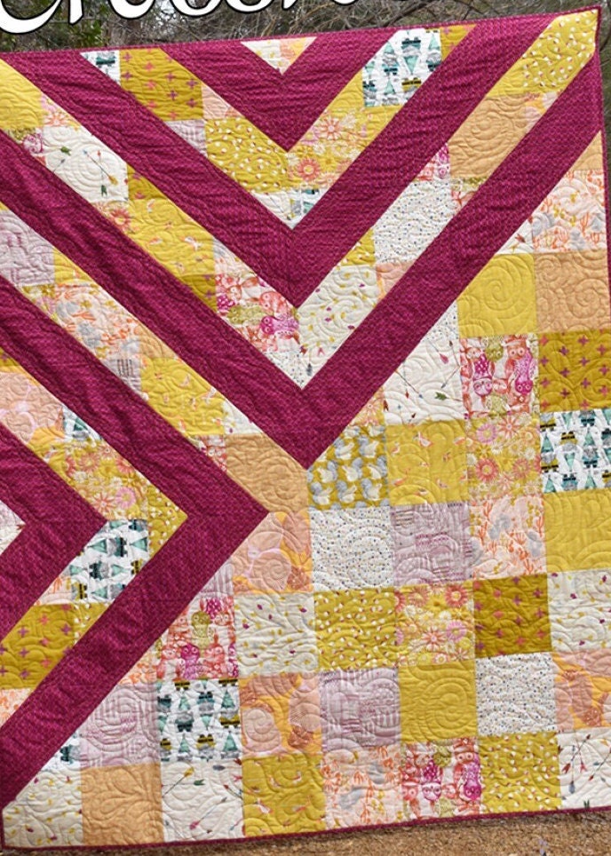 Crossroads Paper Quilt Pattern by Running Doe for Villa Rosa Designs VRDRD033 60" x 75"