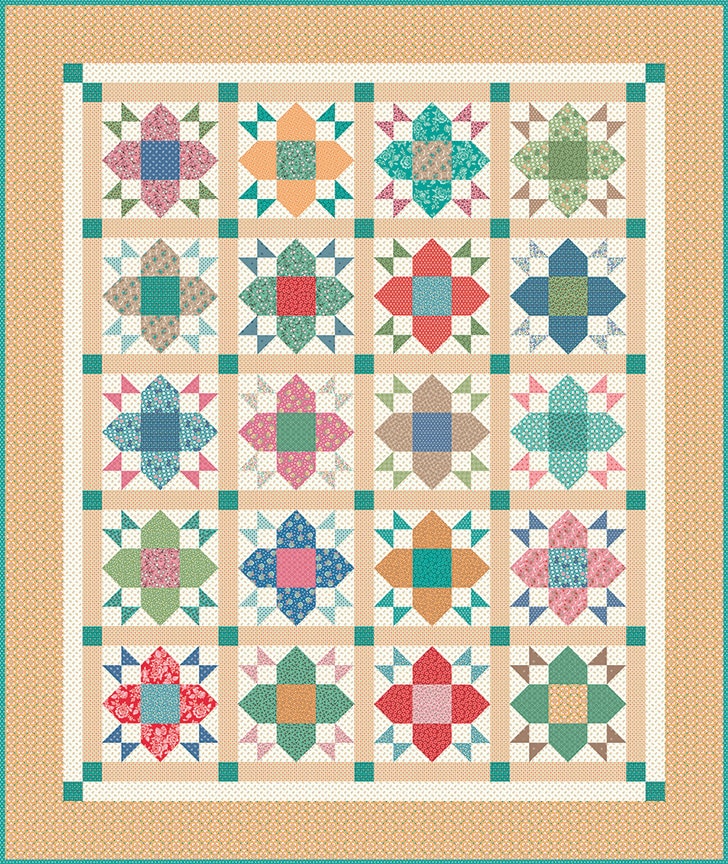 Home Town Denim Lewis Yardage C13585-Denim by Lori Holt for Riley Blake Designs Sold in 1/4 yard increments cut contiguously