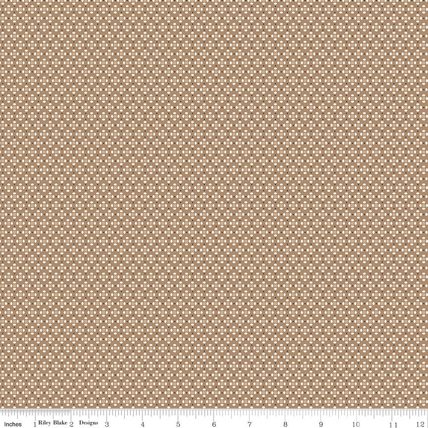Home Town Brown Sugar Dansie Yardage C13595-Brownsugar by Lori Holt for Riley Blake Designs Sold in 1/4 yard increments cut contiguously