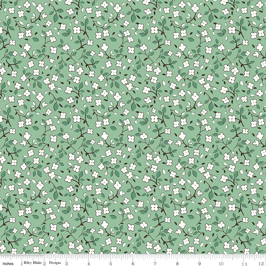 Home Town Leaf Swasey Yardage C13590-Leaf by Lori Holt for Riley Blake Designs Sold in 1/4 yard increments cut contiguously