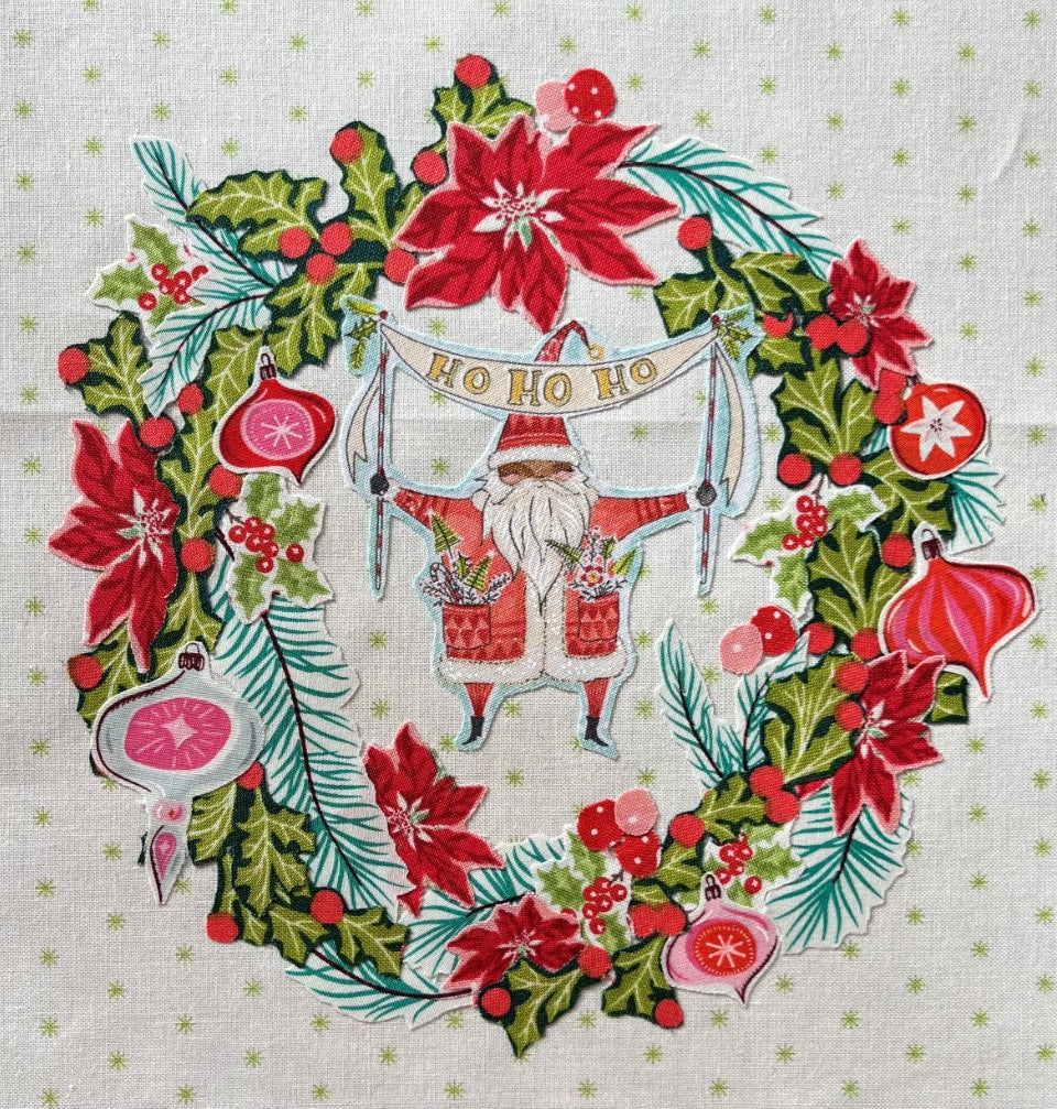 Whatevers! #52 Wreath pattern by Laura Heine Pattern makes collage quilt that measures 8 x 8