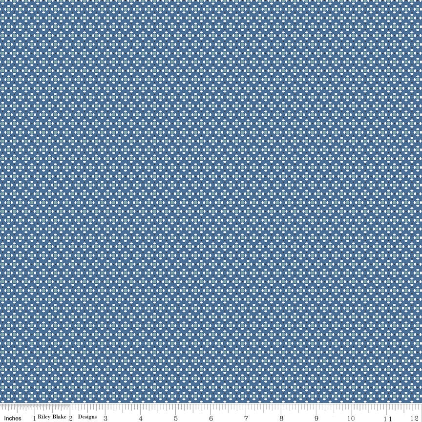 Home Town Denim Dansie Yardage C13595-Denim by Lori Holt for Riley Blake Designs Sold in 1/4 yard increments cut contiguously