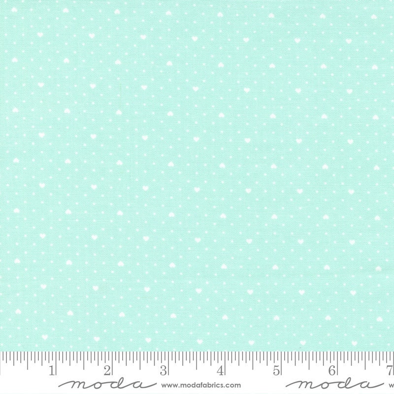 Lighthearted Heart Dot Aqua 55298 13 Sold by 1/2 yard increments cut contiguously