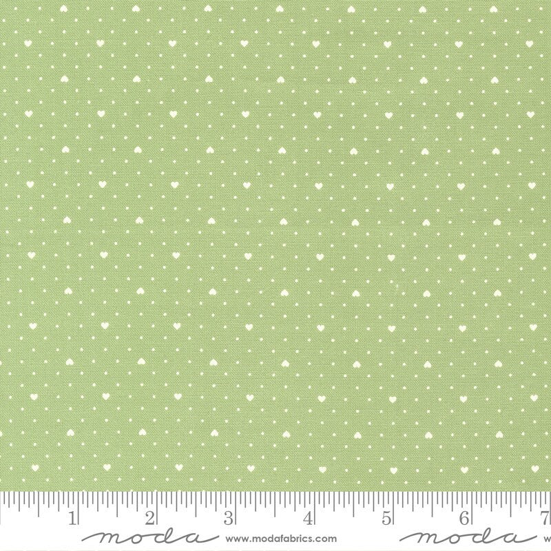 Lighthearted Heart Dot Green 55298 19 Sold by 1/2 yard increments cut contiguously