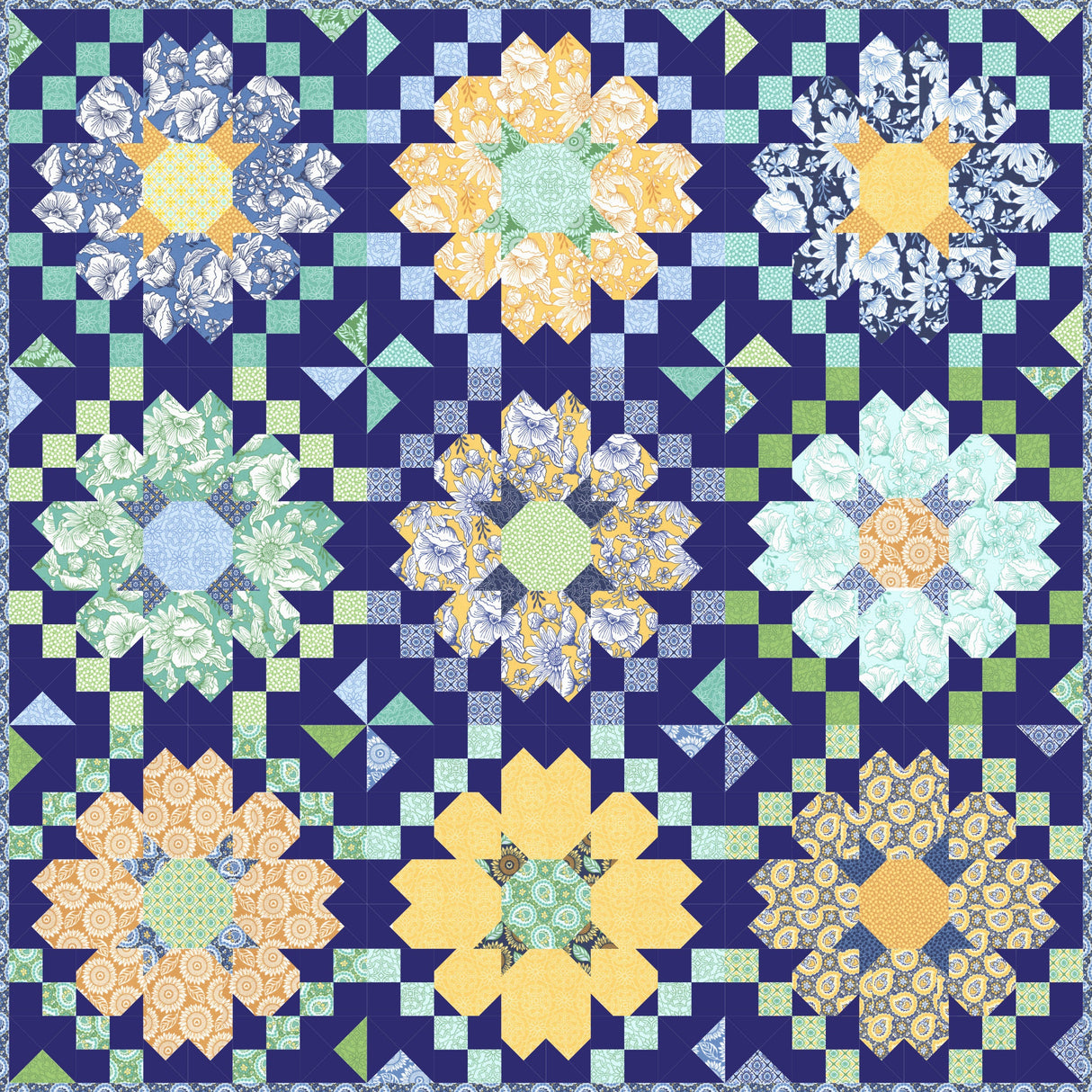 Sunflowers in My Heart Coeur Cloud White Yardage 27322-31 by Kate Spain Sold in 1/2 Yard Increments