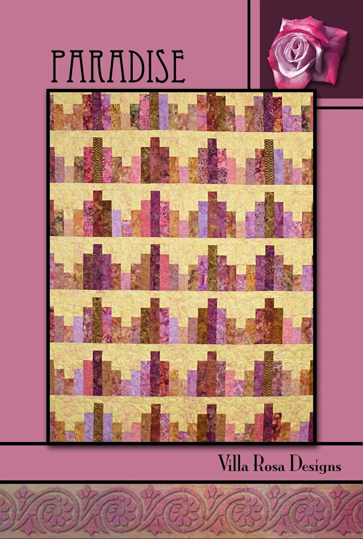 Paradise Pattern Card for Villa Rosa Designs finished size 58"x75"