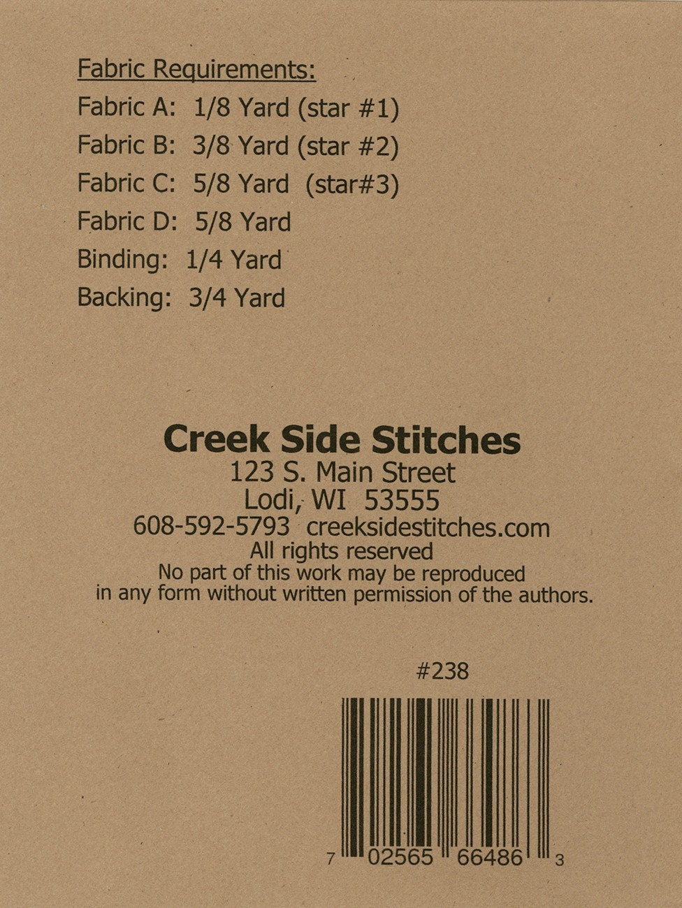 Stars Table Topper Pattern CSS238 From Creek Side Stitches Bin MP