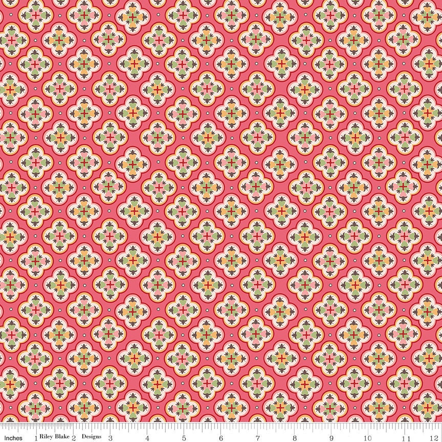 Mercantile Sentimental Tea Rose Yardage C14396-Tearose by Lori Holt of Bee in my Bonnet for Riley Blake Designs Sold in 1/2 yard increments.