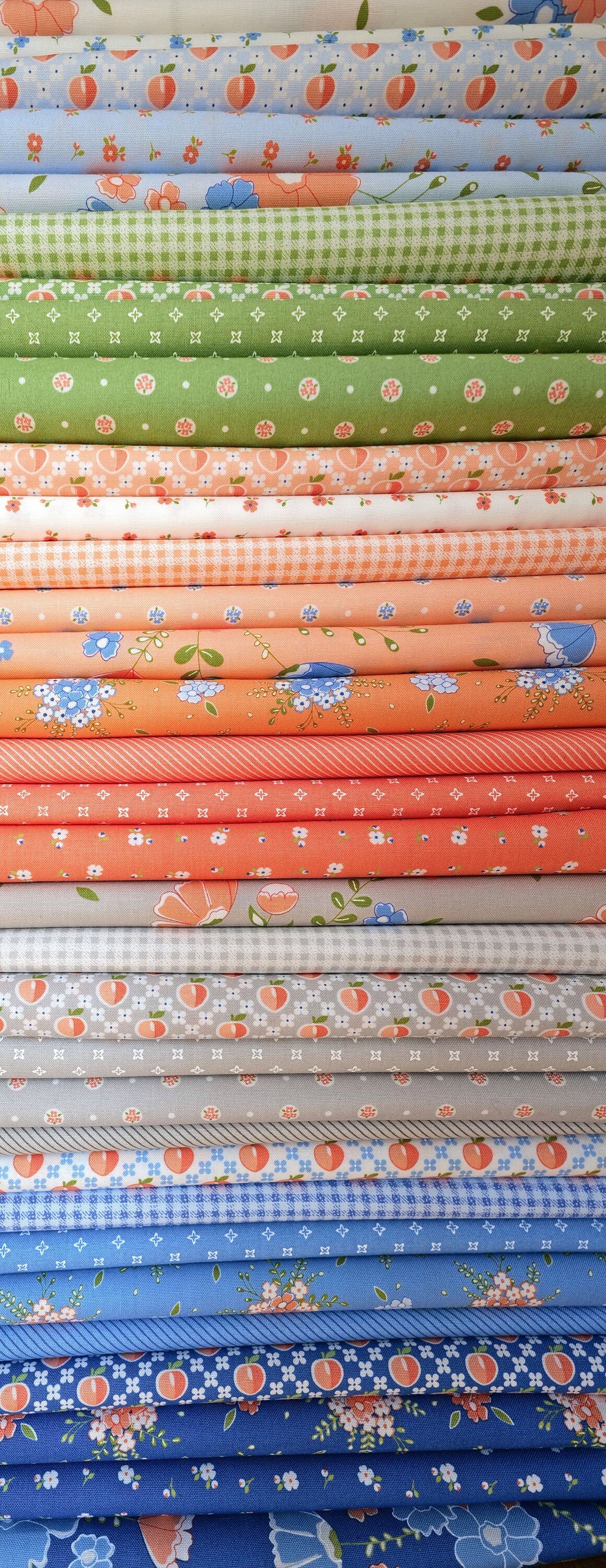 Peachy Keen Pixie Off White Blue 29175-21 by Corey Yoder for Moda Fabrics - Sold in 1/2 Yard Increments