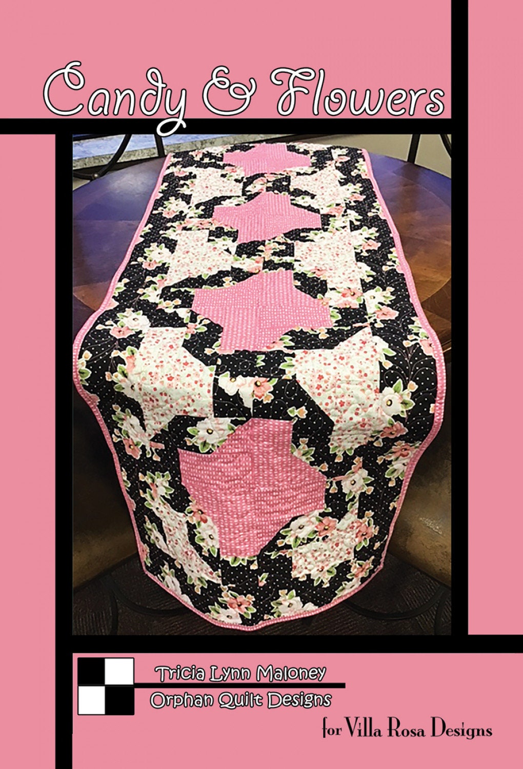 Candy and Flowers Table Runner Quilt Pattern by Villa Rosa Designs 16" x 75"