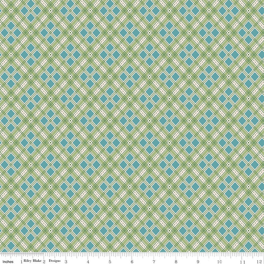 Autumn Lettuce Plaid Yardage C14651-LETTUCE Sold in 1/2 Yard Increments cut continuously