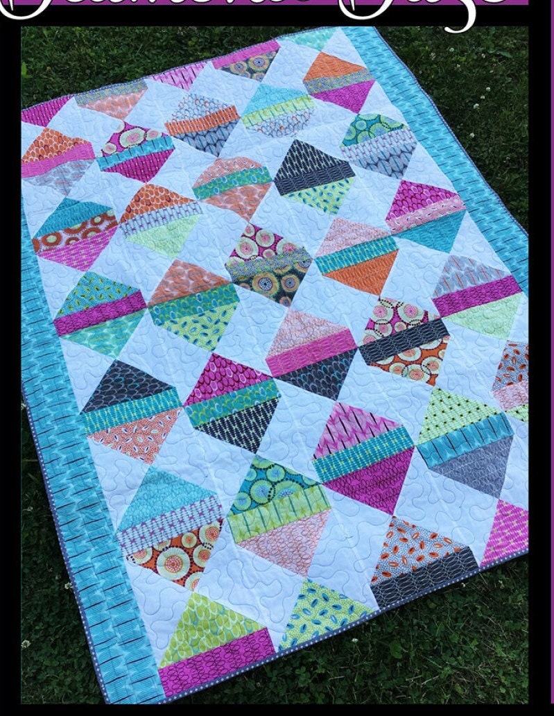 Diamond Daze Quilt Pattern From Villa Rosa Designs and Orphan Designs - size 54" x 66"