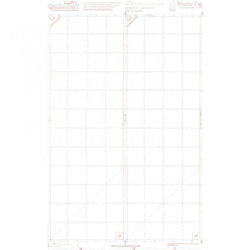 Mondo Bag Printed Interfacing ONLY - No Pattern included - by Quiltsmart - Refill you will receive 2 panels used to make one Mono Bag