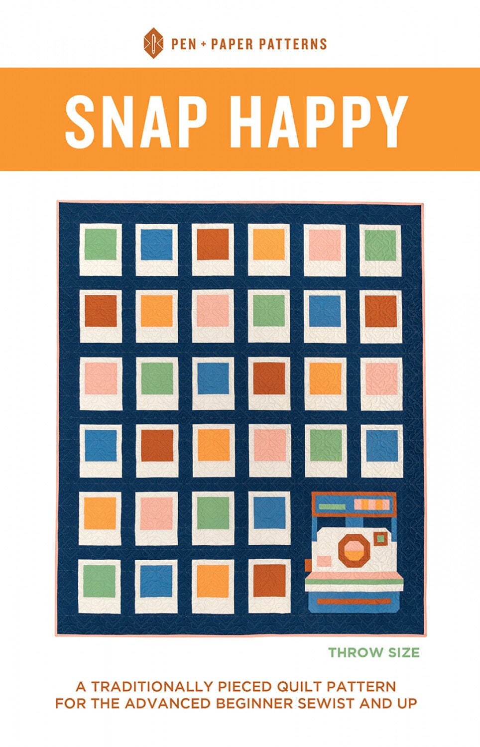Snap Happy Quilt Pattern PPP41 from Pen & Paper Patterns By Lindsey Neil three sizes