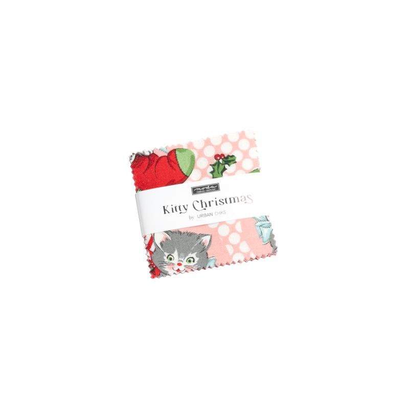 Kitty Christmas Mini Charm Pack 31200MC by Urban Chiks for Moda Fabrics bin 76