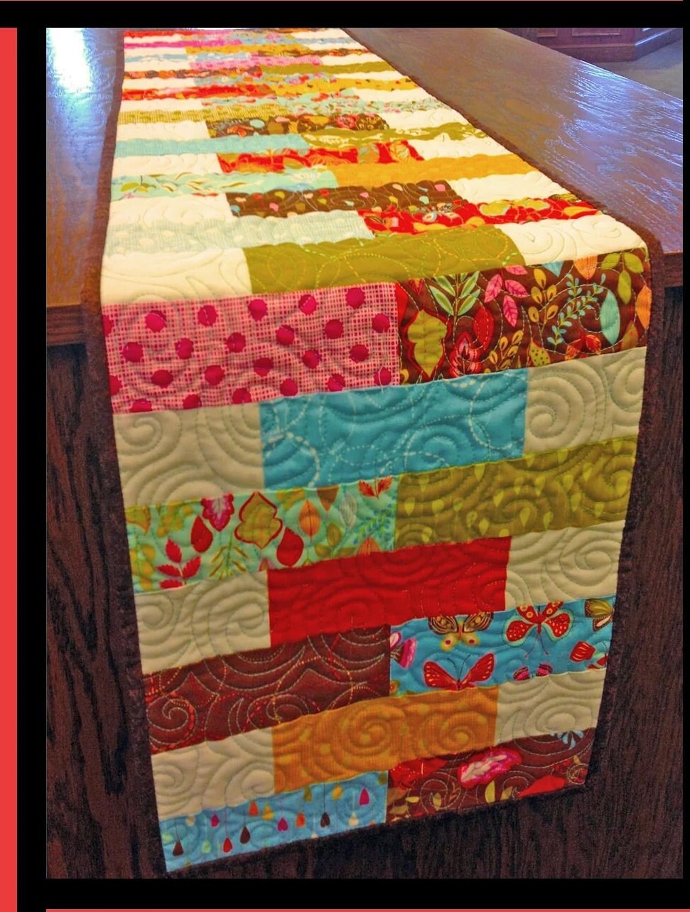 Belle Amie Table Runner Pattern From Villa Rosa Designs and Orphan Quilts - size 12" x 50"