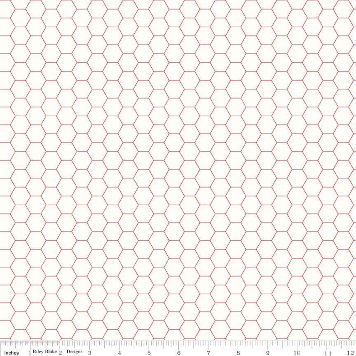Bee Backgrounds Honeycomb Red Yardage - C6387-RED by Lori Holt of A Bee in My Bonnet for Riley Blake Designs sold in 1/2 Yard Increments