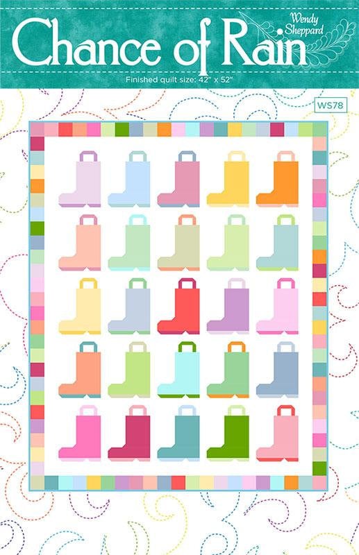 Chance of Rain Printed Quilt Pattern WS78 by Wendy Sheppard 50" x 60"