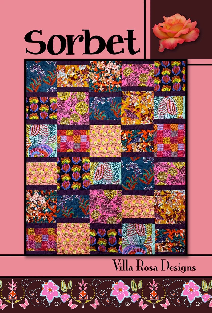 Sorbet Quilt Pattern - Printed Pattern Only - From Villa Rosa Designs 48 in x 57 in