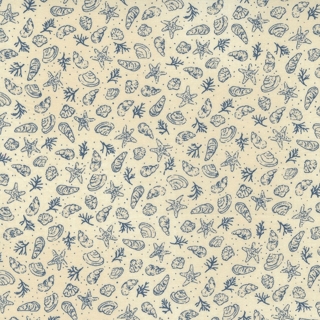 To the Sea Ocean Shells Tan 16931-18 by Janet Clare For Moda Fabrics Sold in 1/2 yard increments