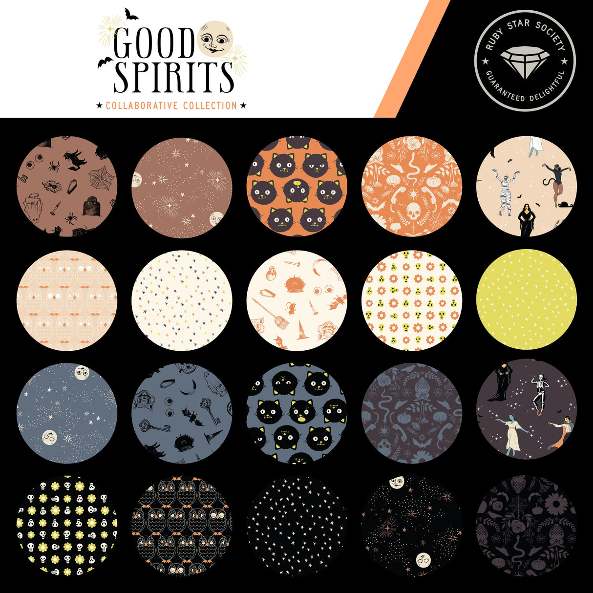 a collection of different patterns on a black background