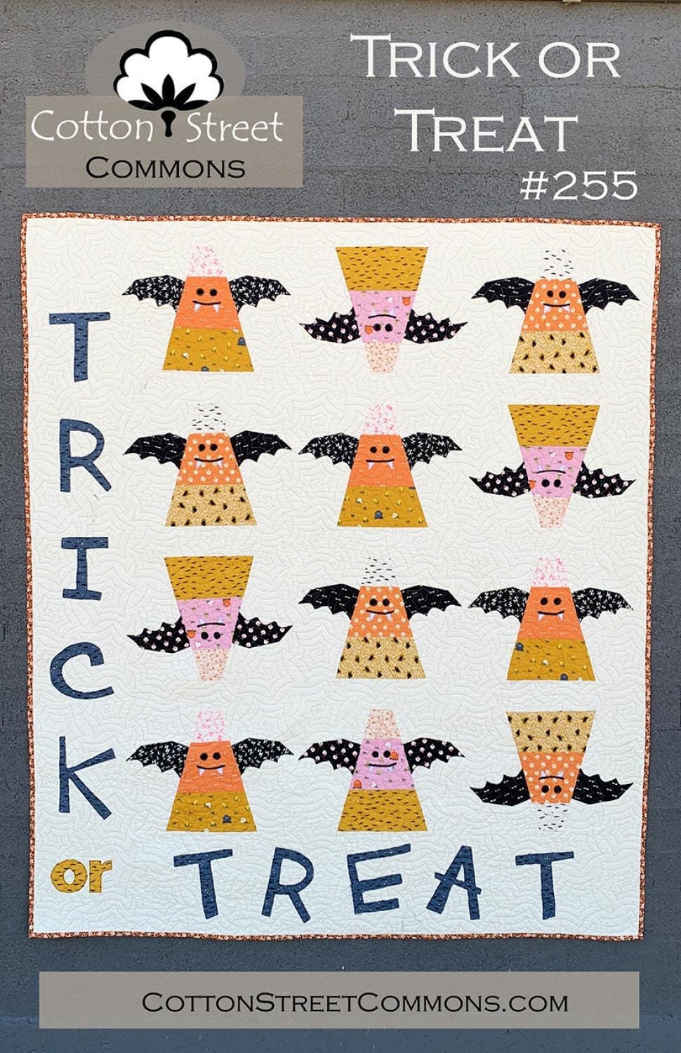 Trick or Treat by Cotton Street Commons CSC 255 , Paper pattern ONLY finished size 60 x 70
