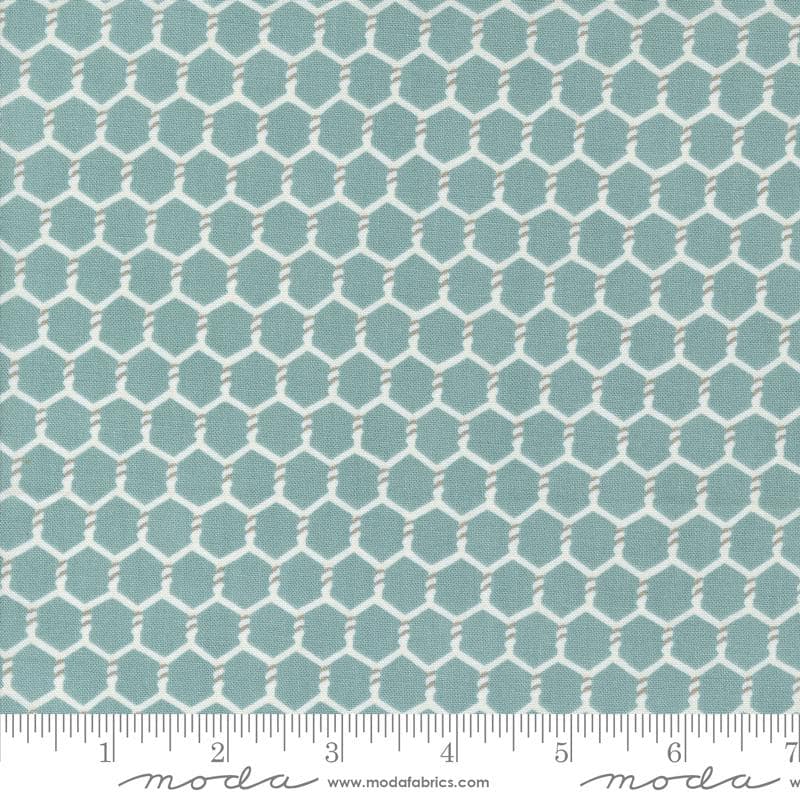 Willows Farm Chickenwire Yardage Pond 56106-27 by Deb Strain for Moda Fabric Sold in 1/2 yard increments cut continuously