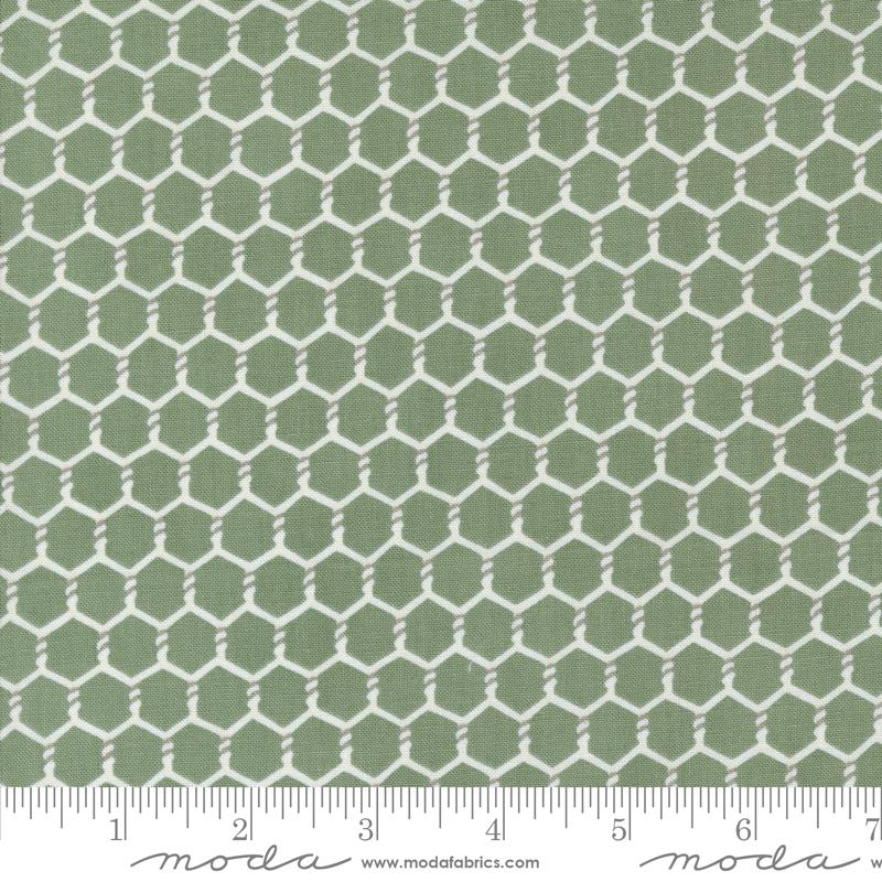 Willows Farm Chickenwire Yardage Sage 56106-29 by Deb Strain for Moda Fabric Sold in 1/2 yard increments cut continuously