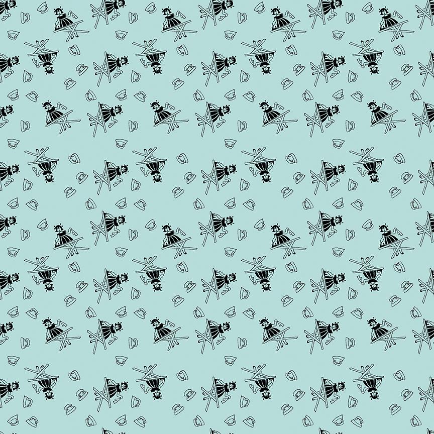 Press On Press On Girl Aqua C15260-Aqua by J. Wecker Frisch for Riley Blake Sold in 1/2 yard Increments