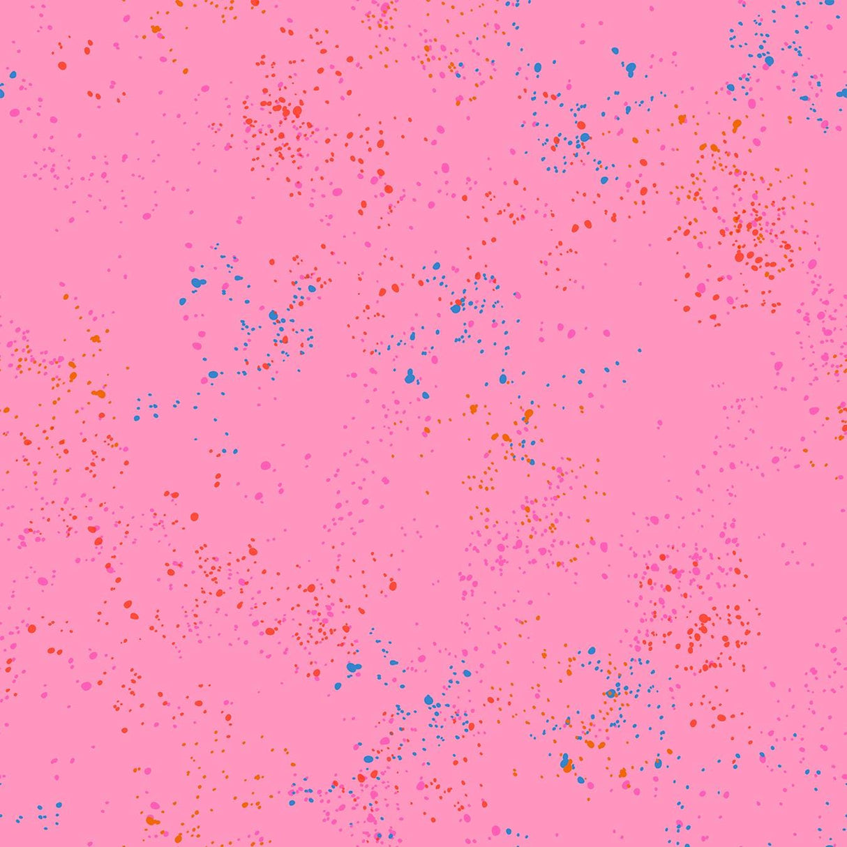 a pink background with blue and red speckles
