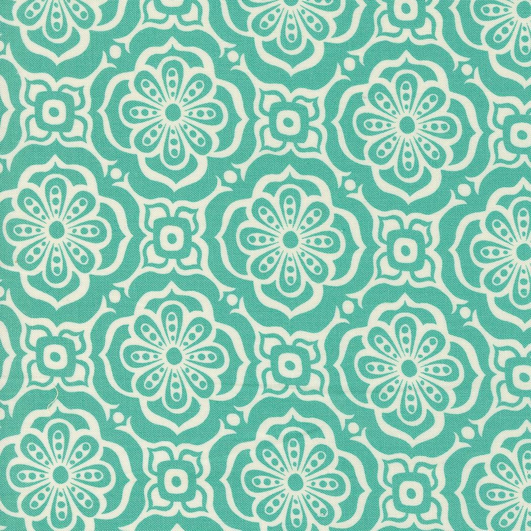 a green and white flower pattern on fabric