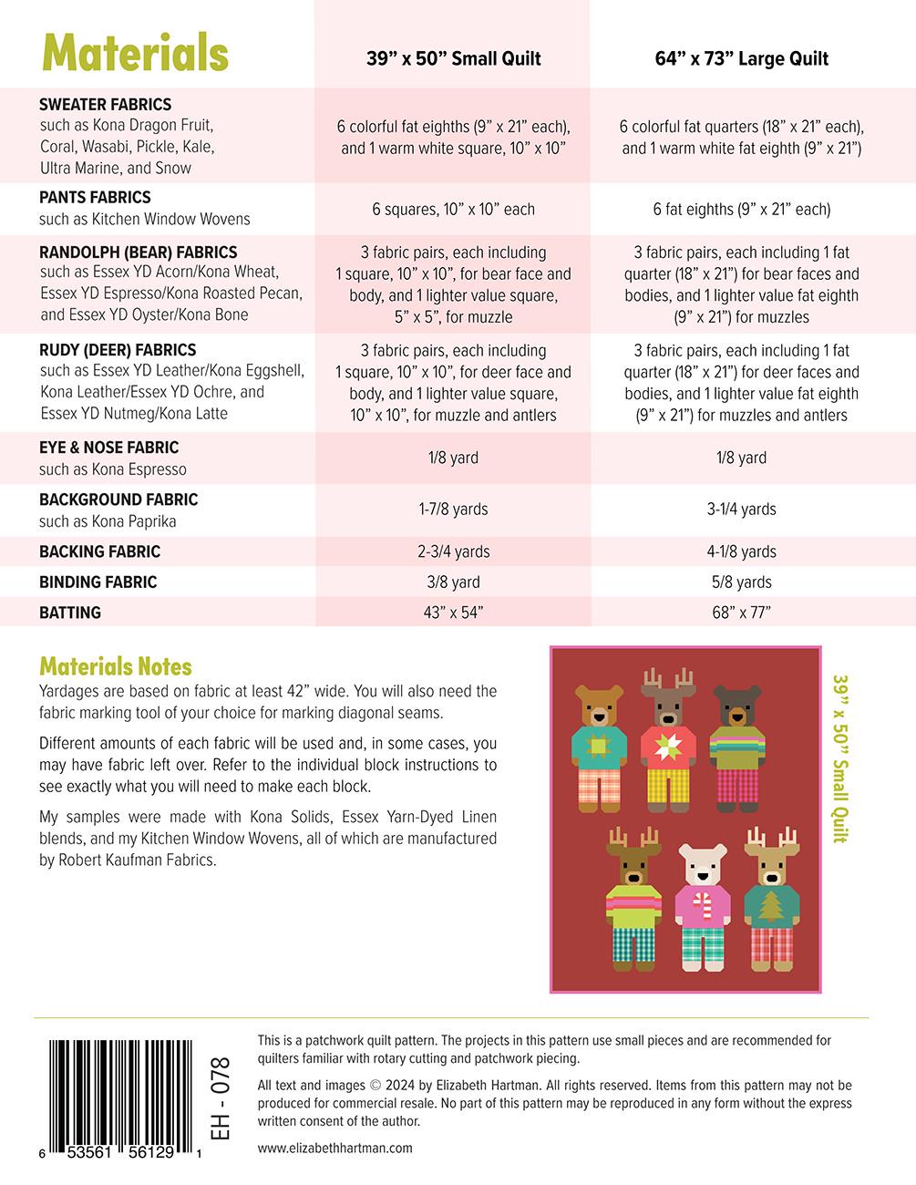 Randolph & Rudy Quilt Pattern by Elizabeth Hartman EH078