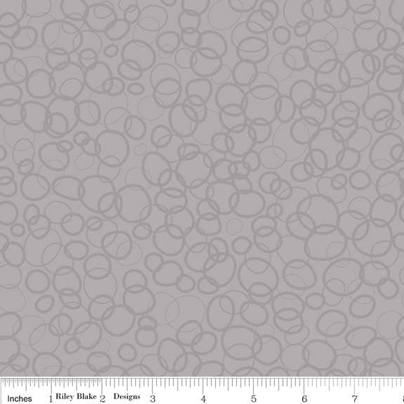 In the Ocean Bubbles Gray Yardage - c4114-Gray sold and cut in 1/2 yard increments
