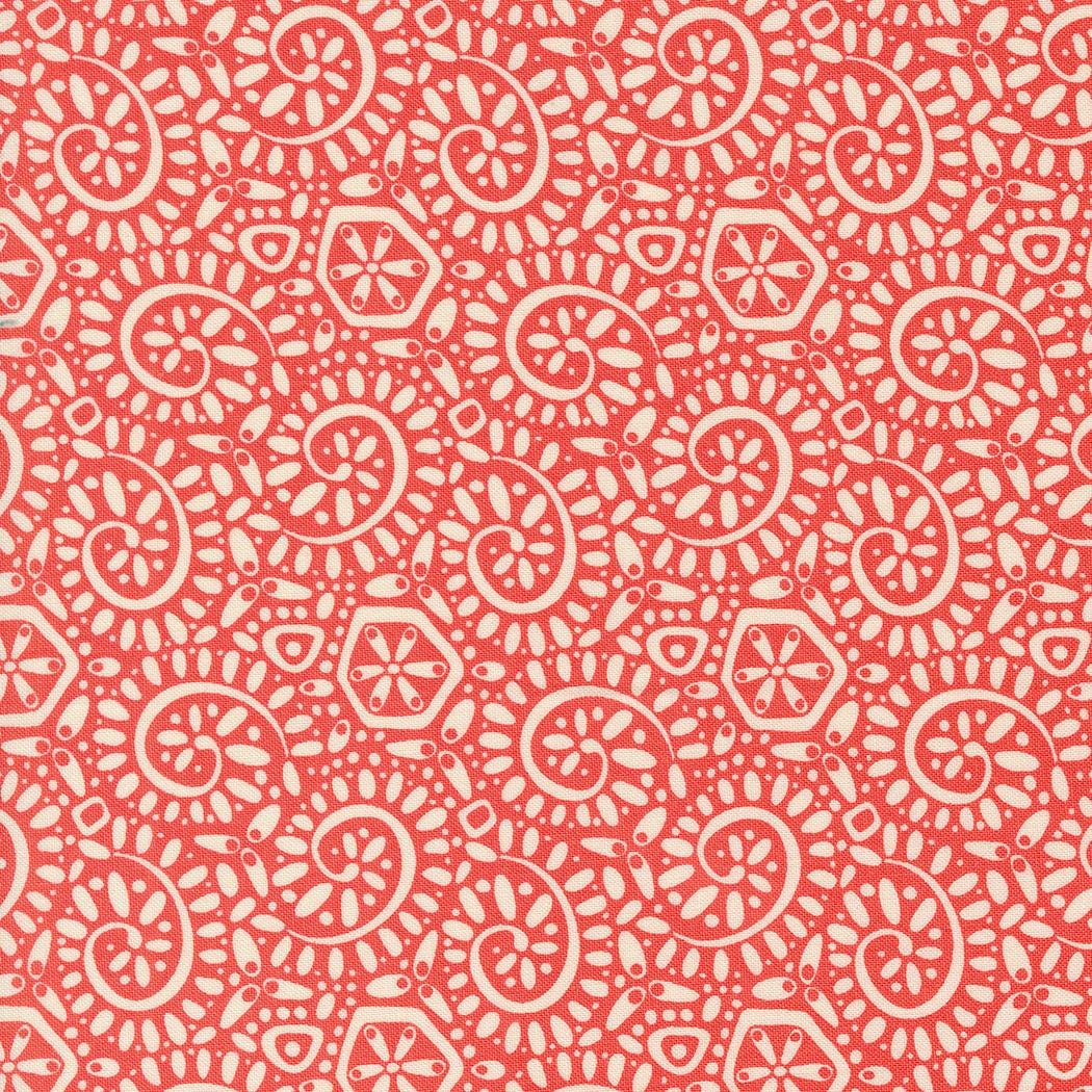 a red and white background with a pattern