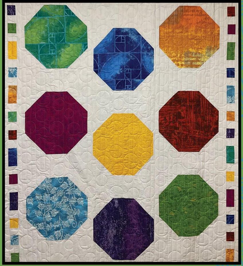 Bubbles Quilt Pattern Card by Sugar Pine Quilt Designs for Villa Rosa Designs finished size 63"x69"