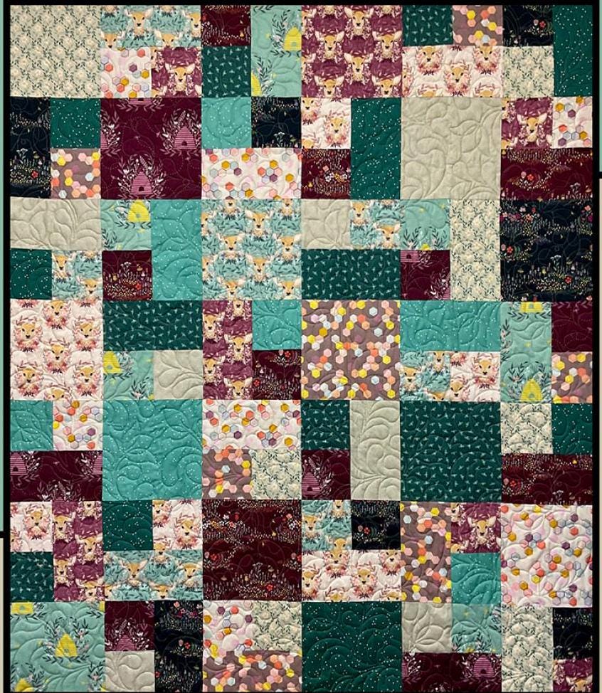 Harmony Quilt Pattern Card by Molly Cook for Villa Rosa Designs finished size 54" x 66"