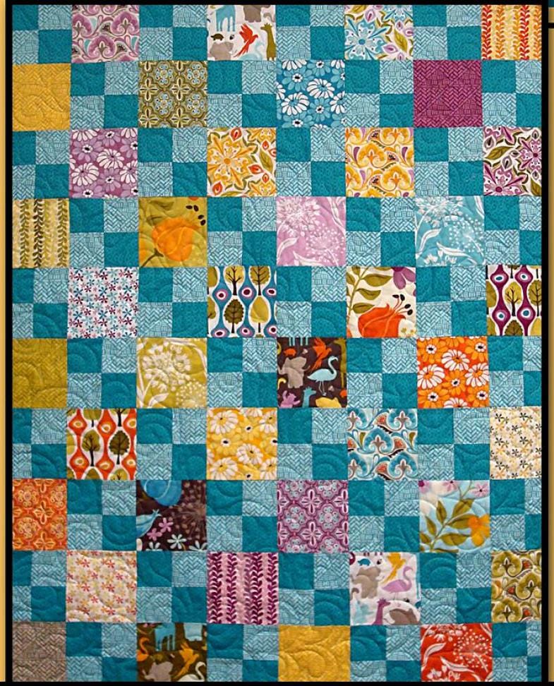 Night Light Quilt Pattern Card for Villa Rosa Designs finished size 36" x 45"