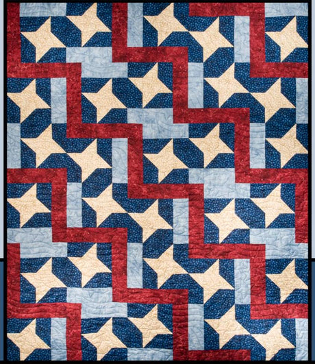 Star Rail Printed Pattern by Melissa Milligan for Villa Rosa Designs Size 60" x 72"