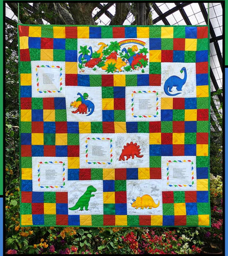 Storybook Quilt Pattern Card by Tamara Cook for Villa Rosa Designs finished size 48" x 51"