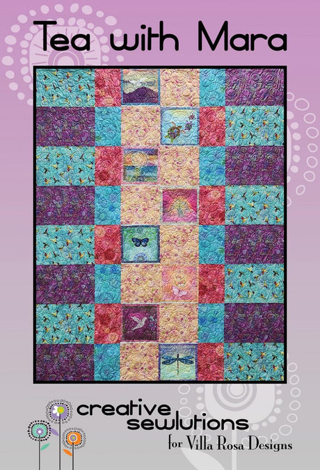 Tea with Mara Printed Pattern by Creative Sewlutions for Villa Rosa Designs Size 58" x 72"