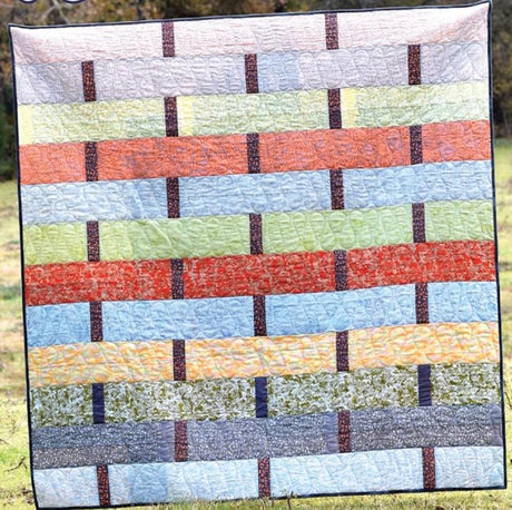 Weave Quilt Pattern Card by Running Doe Quilts for Villa Rosa Designs finished size 62" x 63"